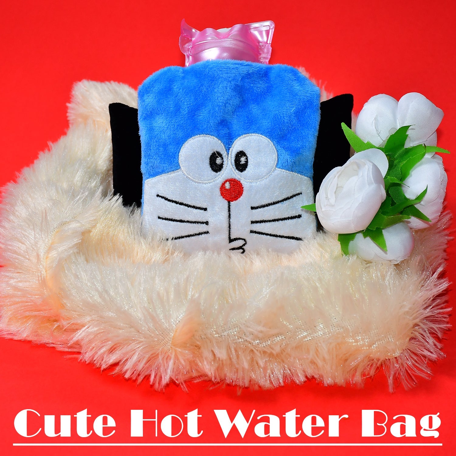 6504 Doremon small Hot Water Bag with Cover for Pain Relief, Neck, Shoulder Pain and Hand, Feet Warmer, Menstrual Cramps. DeoDap 6504 Doremon small Hot Water Bag with Cover for Pain Relief, Neck, Shoulder Pain and Hand, Feet Warmer, Menstrual Cramps. DeoDap